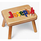 Personalized Name Wooden Puzzle Stool