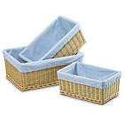 Blue Gingham Lined Basket Set