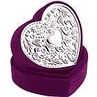 Engravable Baroque Burgundy Heart Jewelry Box