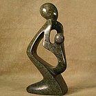 African Shona Stone Abstract Sculpture of Mother & Child