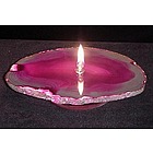 Agate Gemstone Rock Candle in Pink
