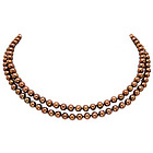 Double Strand Chocolate Pearl Necklace