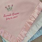 Personalized Fleece with Satin Trim Baby Blanket