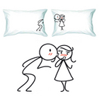 3 Words, 2 Hearts, 1 Kiss Couple Pillowcase Set