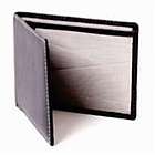 Black Leather & Stainless Steel Wallet