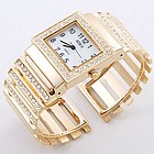 Parisian Styled Crystal Accented Bangle Bracelet Watch
