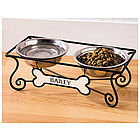 Wrought-Iron Stand with 2 Pet Bowls