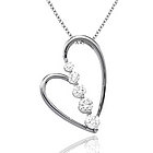 1/2 Carat Diamond 14k White Gold Unique Heart Journey Pendant