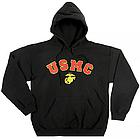 USMC Eagle, Globe & Anchor Black Hooded Sweatshirt