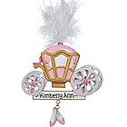 Glitter Princess Carriage Personalized Christmas Ornament