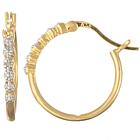 Two-Tone Diamond Accent Hoop Earrings