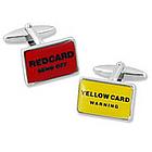 Penalty Cards Silver Metal Cufflinks