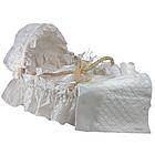 White Dupioni Silk Moses Basket