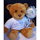 Personalized New Baby Boy Teddy Bear with Balloon
