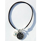 White on Leather Evil Eye Pregnancy Bracelet