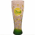 Handpainted Pilsner Glass Tennis Design