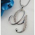 Initial Letter G Silver Tone Pendant Necklace