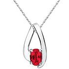 Ruby Loop Pendant Necklace in 10K White Gold