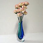 Pink Paper Roses in a Glass Vase