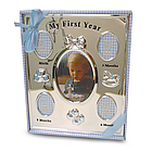 My First Year Personalized Silver Photo Frame for a Boy