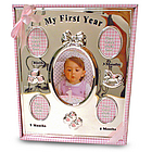My First Year! Personalized Silver Photo Frame for Girl