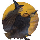 Halloween Witch with Pumpkin Art
