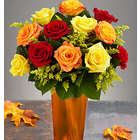 One Dozen Autumn Roses Flower Bouquet