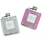Hip Flask Adorned In Pink Crystals