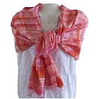 Silk Shawl with Pink and Orange Stripes
