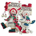 Engraved Snow Couple Christmas Ornament