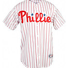 Philadelphia Phillies Home White and Scarlet MLB Replica Jersey