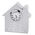Personalized Silver Plated House Clock and Paperweight