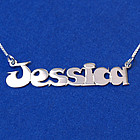 Comic Style Silver Name Necklace