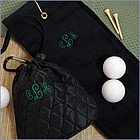 Personalized Golf Towel and Quilted Pouch Set