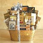 Gourmet in Gold Gift Basket