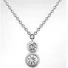 White Bronze and Stainless Steel Drop Necklace