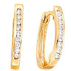 .20 Ct Diamond Channel 14K Yellow Gold Huggie Earrings