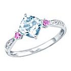 10kt White Gold Cushion Cut Aquamarine Ring