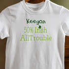 Part Irish, All Trouble Personalized Kids T-Shirt