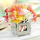 Square Glass Vase with Photo Frame