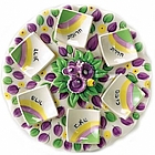 Ceramic Multicolor Seder Plate with Flowers
