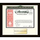 Framed Wells Fargo Stock Certificate