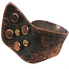 Asymmetrical Copper and Bronze Ring