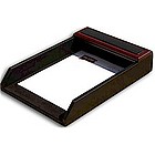 Letter Size Walnut Single Wood and Leather Desk Trays