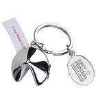 Silver Fortune Cookie Keychain