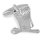 Chef Hats Silver Metal Cufflinks