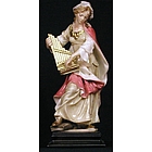 St. Cecilia Alabaster Statue with Wood Base