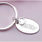 Sterling Silver Engravable Oval Keychain