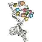 Silver Plated Multi-Color Celtic Rosary Bracelet
