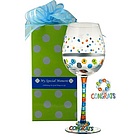 Hand Painted Congratulations Wine Glass